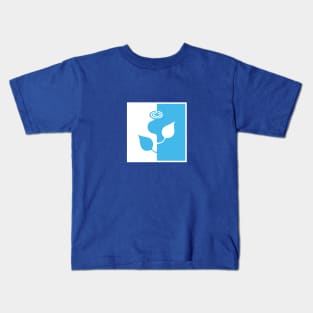 Flower, blue and white abstraction Kids T-Shirt